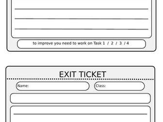 Exit ticket + Classfeed back sheet