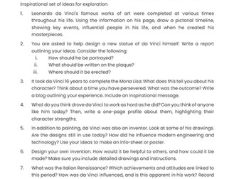 Leonardo da Vinci - extension questions 7+