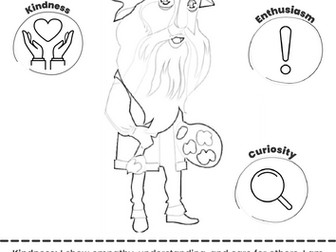 Leonardo da Vinci - colouring sheet