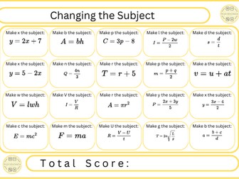 Changing the Subject - 20 Questions