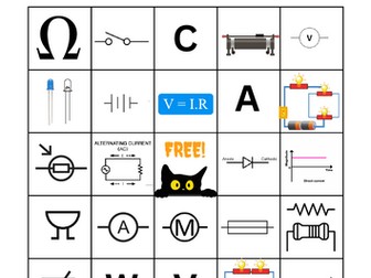 Halloween Circuit Symbol Bingo - Y11 Physics