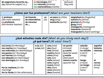 Claro 1 Unit 6 Mi Insti vocabulary