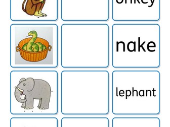 Dear Zoo Initial Sound Matching Game