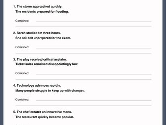 Combining Sentences Worksheets | Grammar Practice