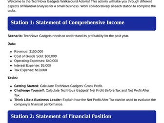 Comprehensive Income Statement - Classroom Game