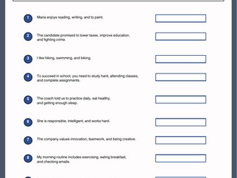 Parallel Structure Worksheets | Grammar Practice