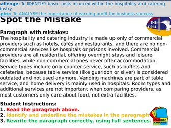 Basic Costs and Profit in Catering Industry