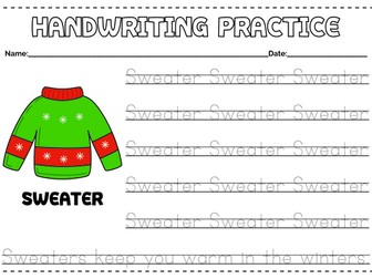 English Handwriting practice-SWEATER
