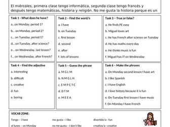 Spanish school reading