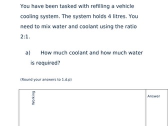 Maths, coolant and oil,