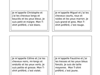 La description physique - dessinez la bonne personne!