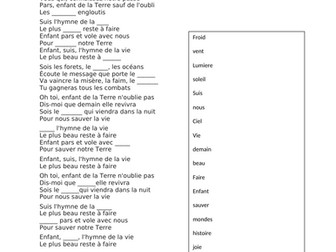 L'hymne de la vie - chanson et trouvez les mots (paroles)