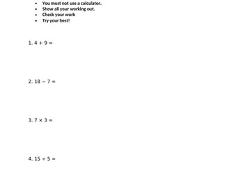 Functional Skills Entry 1 Maths 4 OPERATIONS REVISION RESOURCE