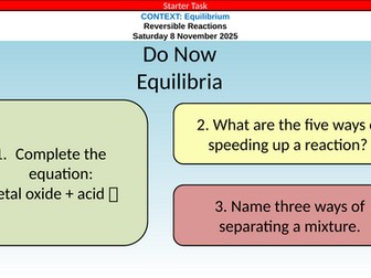 AQA GCSE Chemistry Equilibrium