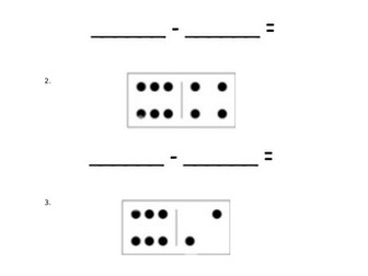 Dominos subtraction worksheet (within 10).