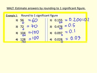 Estimating answers by rounding to 1sf first