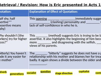 'An Inspector Calls' - Revision of Eric