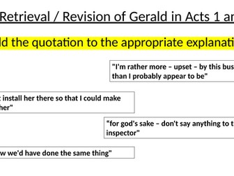 'An Inspector Calls' - Revision of Gerald