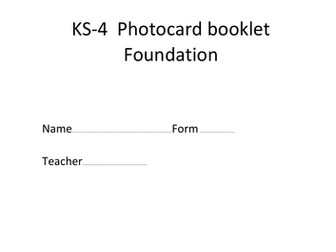 KS4 Foundation Photo Card Booklet