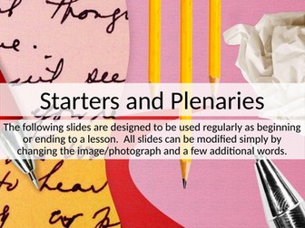 Starters and Plenaries