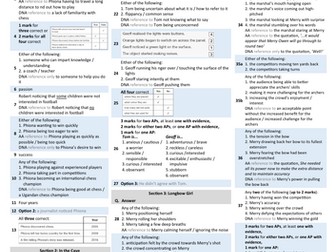 2025 KS2 SATs Reading Test Mark Scheme on a Page