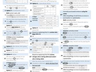 2025 KS2 SATs Grammar, Punctuation and Spelling Test Mark Scheme on a Page