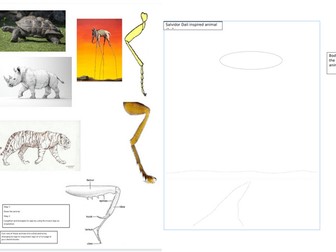 Salvidor Dali Surreal Animal Work Sheet