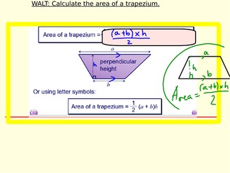 Finding area of a trapezium