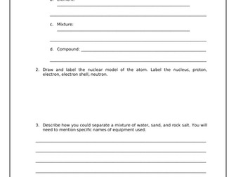 Chemistry "All You Need" Qs & Notes