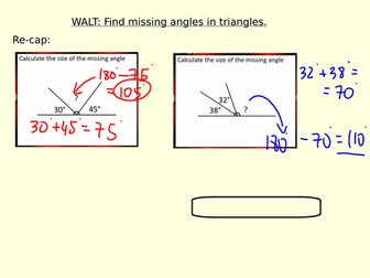 Calculating missing angle in a triangle