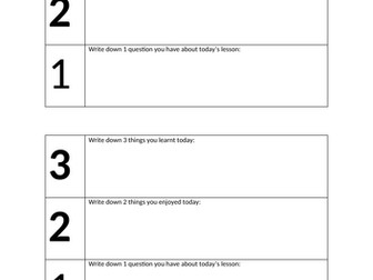 3–2–1 Exit Card – Quick, Effective Plenary for Any Lesson