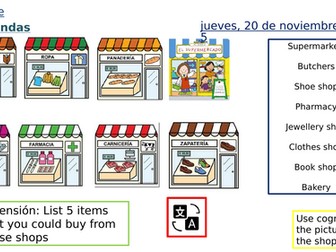 KS3 Spanish shops