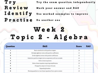 GCSE Maths Higher - Algebra Workbook (Grades 6-9)