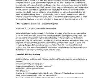 Dystopian Fiction Extracts Worksheet