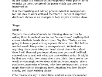 How to teach the writing of a poem about a river