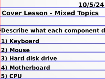 KS3 Computing Cover Lesson
