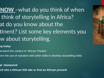 Yr 7 African style theatre - Anansi