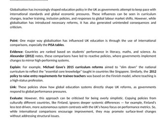 Globalisation and Education Policy Essay Plans