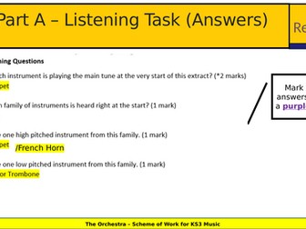 Year 8 The Orchestra Listening and Theory Assessment