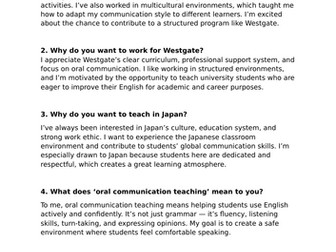 ESL interview and grammar questions with answers