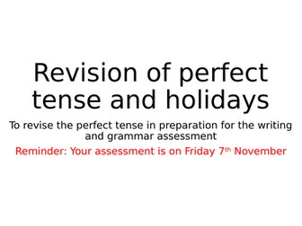 Holidays and Past tense revision: Italian