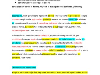 GCSE Italian 150 word essay technology