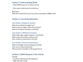 SEMH Staff CPD – Practical Strategies for Supporting Social, Emotional & Mental Health Needs