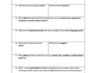 Language analysis template