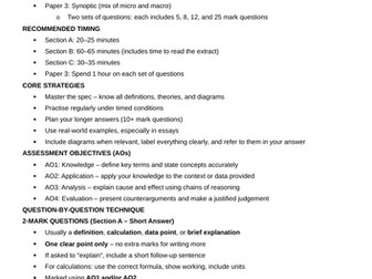 Edexcel A-Level Economics Exam technique guide