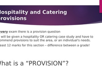 WJEC level 1/2 hospitality and catering A05 (provisions)