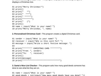 Python Programming at Christmas 2025 KS3 Edition