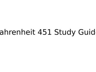 Fahrenheit 451 Study Guide