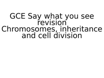AQA GCSE Biology cell division picture clue quiz - 9 slides