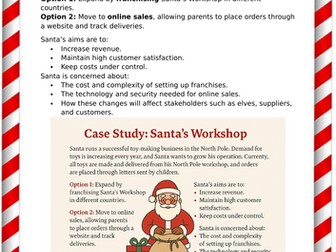 Christmas themed revision unit 1 AQA GCSE Business Studies